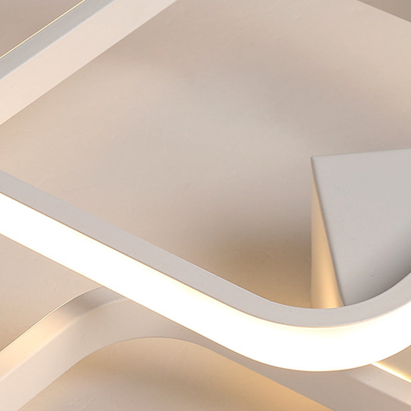 Sleek Square Led Acrylic Semi-Flush Ceiling Light In Warm/White