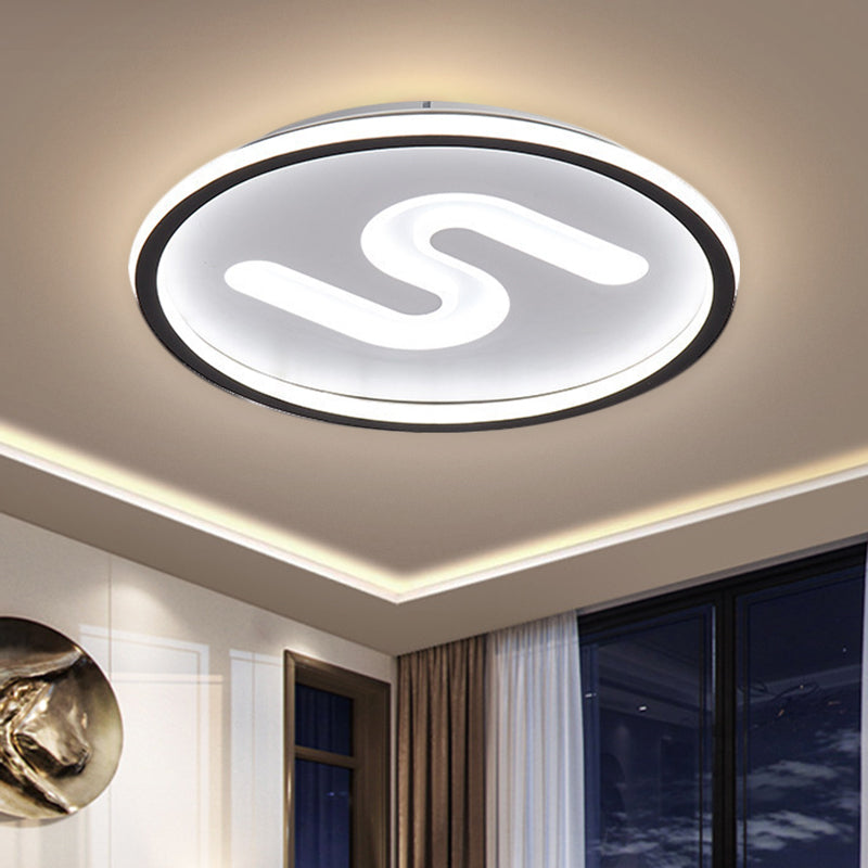 Modern Clear Glass Round Flush Mount With 9 Lights In Black/Gold And Warm/White - 16’/19.5’ Width