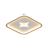 Modern Metallic Led Flush Ceiling Light In Black/Gold - Round/Rectangle White Available 3 Sizes