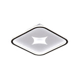 Modern Metallic Led Flush Ceiling Light In Black/Gold - Round/Rectangle White Available 3 Sizes
