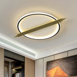 Gold-Black Circle Led Flushmount Ceiling Light With Acrylic Shade Warm/White 24.5/28.5 W / 24.5 Warm