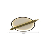 Gold - Black Circle Led Flushmount Ceiling Light With Acrylic Shade Warm/White 24.5’/28.5’ W