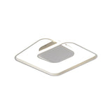 Sleek Metallic Square Led Ceiling Flush Mount Light In Black/White/Gold Shades With Warm/White/3