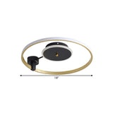 Gold And Black Led Semi Flush Ceiling Light In Warm/White 18’/21.5