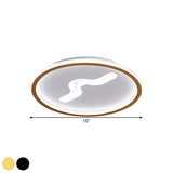 Modern Led Flush Light With Metallic Shade - Super Thin Ceiling Fixture In Black/Gold Warm/White
