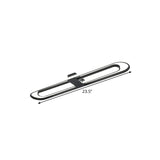Black Dual Rectangle Led Flush Ceiling Light Modern Metallic Mount Fixture 16/23.5/31.5 Wide
