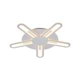 Contemporary Metallic Blossom Flush Mount Led Light In Warm/White - 29.5/34/30.5 Wide
