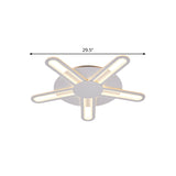 Contemporary Metallic Blossom Flush Mount Led Light In Warm/White - 29.5/34/30.5 Wide