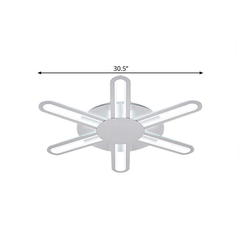 Contemporary Metallic Blossom Flush Mount Led Light In Warm/White - 29.5/34/30.5 Wide