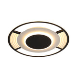 Modern Led Acrylic Round Close To Ceiling Lamp In Black/Gold - Flush Mount With 3 Color Light