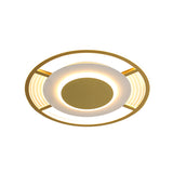 Modern Led Acrylic Round Close To Ceiling Lamp In Black/Gold - Flush Mount With 3 Color Light