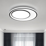 Nordic Led Flushmount Lighting Metal Round Ceiling Flush Mount In Black 16.5/20.5 Width Customizable