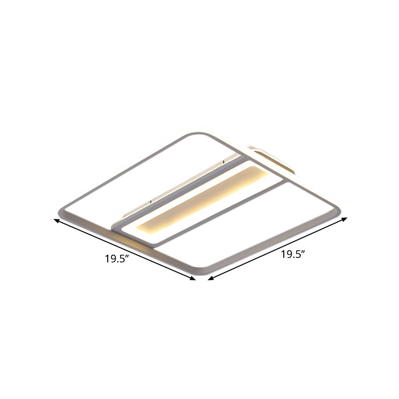 Plastic Flush Ceiling Light - Nordic Design Led 16/19.5 Width White/Warm