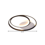 18/21.5 Simple Round Led Ceiling Flushmount Fixture In Black Warm/White Light
