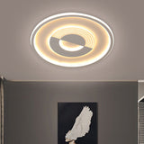 16/19.5 Round Acrylic Ceiling Lamp - Minimalist Led Flush Mount Lighting In Warm/White Black/White