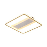 Modern Led Gold Square Ceiling Fixture With Acrylic Shade - 16.5’/20.5’ Width Semi Flush
