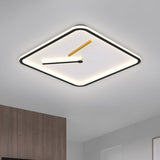 Modern Acrylic Led Flush Mount Lamp - Black/Gold Warm/White Light 16/19.5 Wide