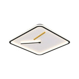 Modern Acrylic Led Flush Mount Lamp - Black/Gold Warm/White Light 16/19.5 Wide