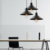 Metal Conic Hanging Ceiling Light - Retro Stylish 1-Light Pendant For Dining Table Black Finish