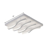 Modern Acrylic Led Flushmount Lighting - Wavy Design 21.5/26 Wide Ceiling Flush Light For Living