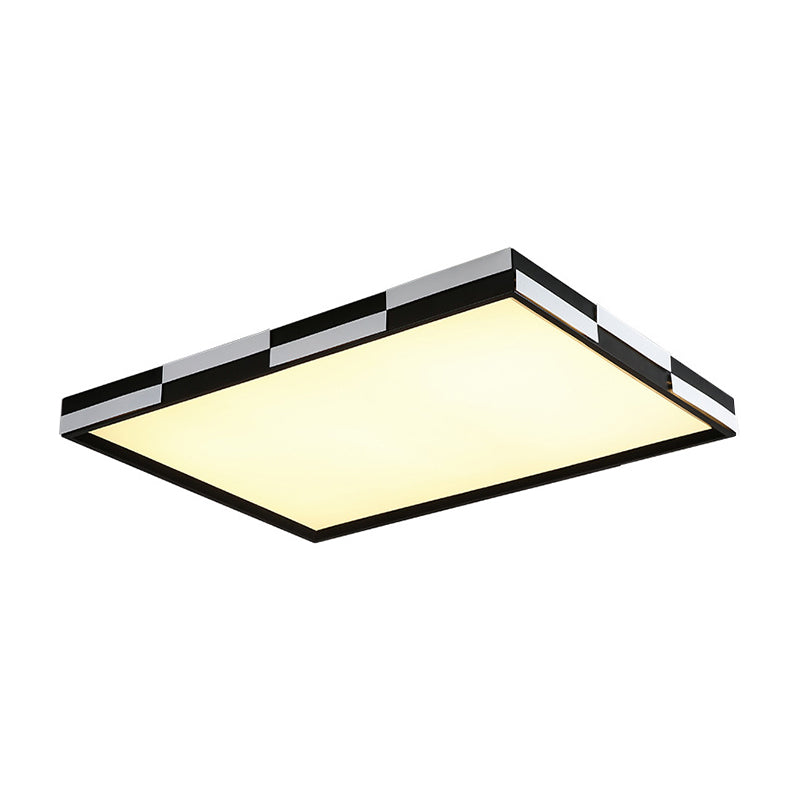 Modern Acrylic Led Black Flush Mount Light Warm/White 16/19.5/37.5 Wide
