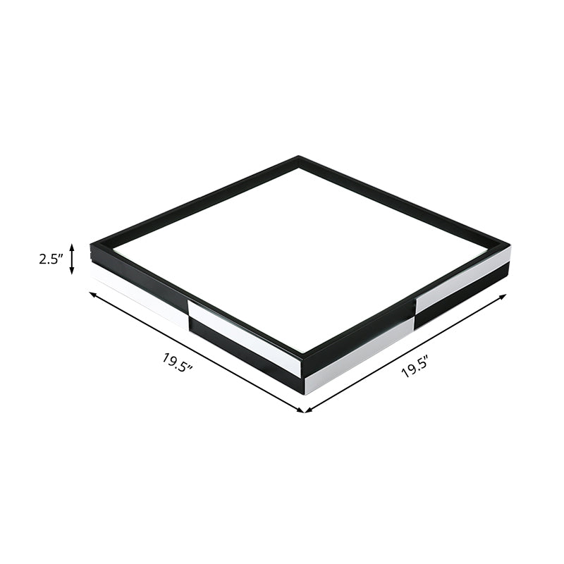 Modern Acrylic Led Black Flush Mount Light Warm/White 16/19.5/37.5 Wide