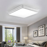 Modern Acrylic Led Ceiling Lamp With Crystal Accents - Available In Black White And Gold Finish