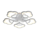Led Flower Acrylic Ceiling Flush Light - 12 Head White Fixture With Warm/White Perfect For Bedroom