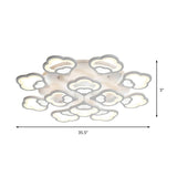 Led Flower Acrylic Ceiling Flush Light - 12 Head White Fixture With Warm/White Perfect For Bedroom