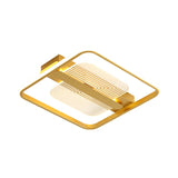 Modern Square Metallic Gold Led Flush Mount Lamp In Warm/White 16.5/20.5 Width