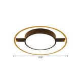 Nordic Metallic Led Ceiling Lamp - Ring And Drum Flush Mount In Warm/White Light Options Black