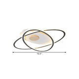 16.5/20.5 W Oval Acrylic Ceiling Lamp - Simplicity Led Grey Semi Flush Mount Lighting With