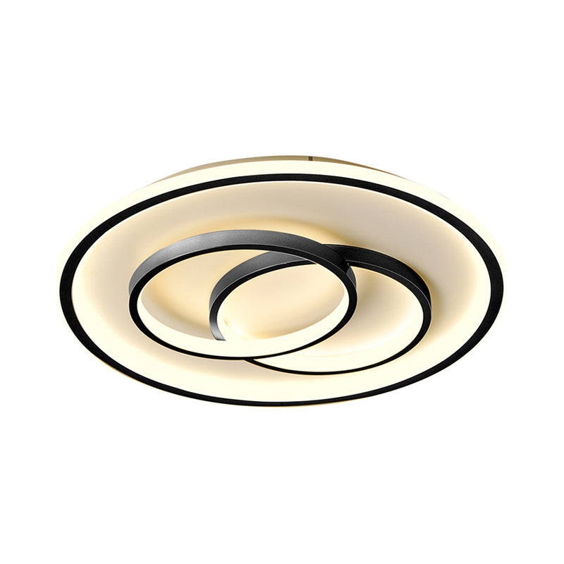 Black/Gold Metallic Crossed Ring Led Ceiling Light - Warm/White 16.5/20.5 W