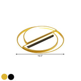 Integrated Circle Flush Led Ceiling Lamp In Black/Gold With Warm/White Light Available 16.5/20.5