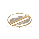 Modern Metallic Circular Led Flush Mount - Inner Bar Design Warm/White Light 18/21.5 Width