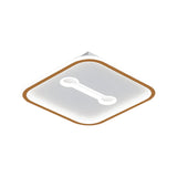 Nordic Style Black/Gold Metallic Squared Flushmount Ceiling Light Led Warm/White 16’/19.5’ Width