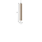 Lyla - Modern 12/19.5/23.5 H Slim Hanging Pendant Light Metal Black/Gold Led In Warm/White
