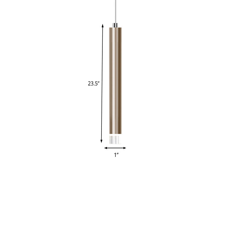 Lyla - Modern 12/19.5/23.5 H Slim Hanging Pendant Light Metal Black/Gold Led In Warm/White