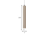 Lyla - Modern 12/19.5/23.5 H Slim Hanging Pendant Light Metal Black/Gold Led In Warm/White
