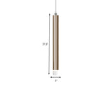Lyla - Modern 12/19.5/23.5 H Slim Hanging Pendant Light Metal Black/Gold Led In Warm/White