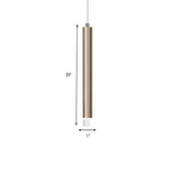 Lyla - Modern 12/19.5/23.5 H Slim Hanging Pendant Light Metal Black/Gold Led In Warm/White