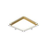 Gold Square Ceiling Flush Mount Led Metal Light Modernism Design Multiple Sizes Warm/White For
