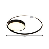 Contemporary Acrylic Flush Mount Ceiling Light - Black Led Fixture (16’/23.5’ Width) Warm/White