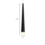Minimalist Led Tapered Ceiling Light In White/Black With 3 Color Options