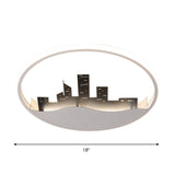 Modern White Round Led Acrylic Flush Mount Light Fixture With Warm/White Lighting