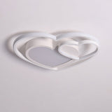 Nordic White/Pink Led Flush Mount Lamp: Loving Heart Acrylic Close To Ceiling Light For Bedroom