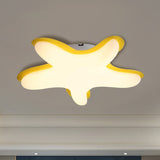 Starfish Flush Ceiling Light: Acrylic Led Fixture For Bedrooms White/Pink/Yellow