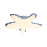 Starfish Flush Ceiling Light: Acrylic Led Fixture For Bedrooms White/Pink/Yellow