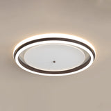 Metal Round Flush Ceiling Light - Simple Gold/Coffee Led Mount Lamp 16.5/20.5 Width Warm/White