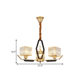 Gold Chandelier Ceiling Light With Crystal Prisms - Available In 3 6 Or 8 Heads